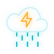 an icon showing a rain cloud with a lightning bolt inside it