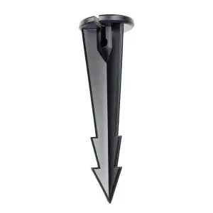 A durable PVC ground stake, with a black finish.