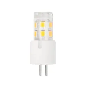A ceramic G4 bi-pin LED lamp.