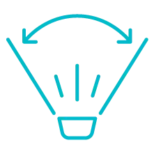 An icon showing the beam spread of a light.