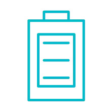 an icon showing a battery at max capacity