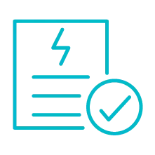 An icon showing a piece of paper and a checkmark icon