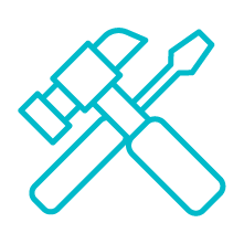 An icon showing a hammer and a screwdriver