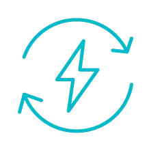 An icon showing a lightning bolt with two arrows circling around it