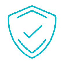 An icon showing a shield with a checkmark on it
